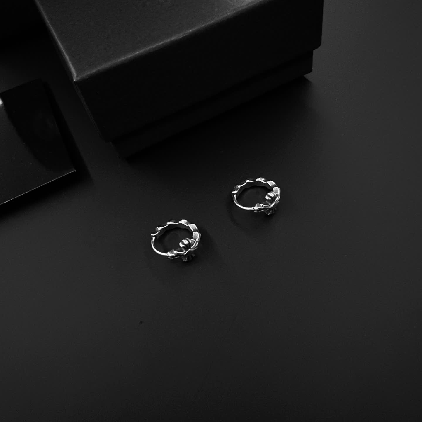 Chrome Hearts Silver Hoop Earrings